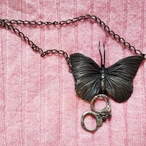 Mercury Hour butterfly sterling silver necklace